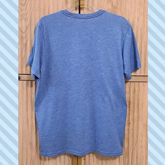 Adidas Large Men’s Performance Blue Heather Tee Shirt - Picture 2 of 10